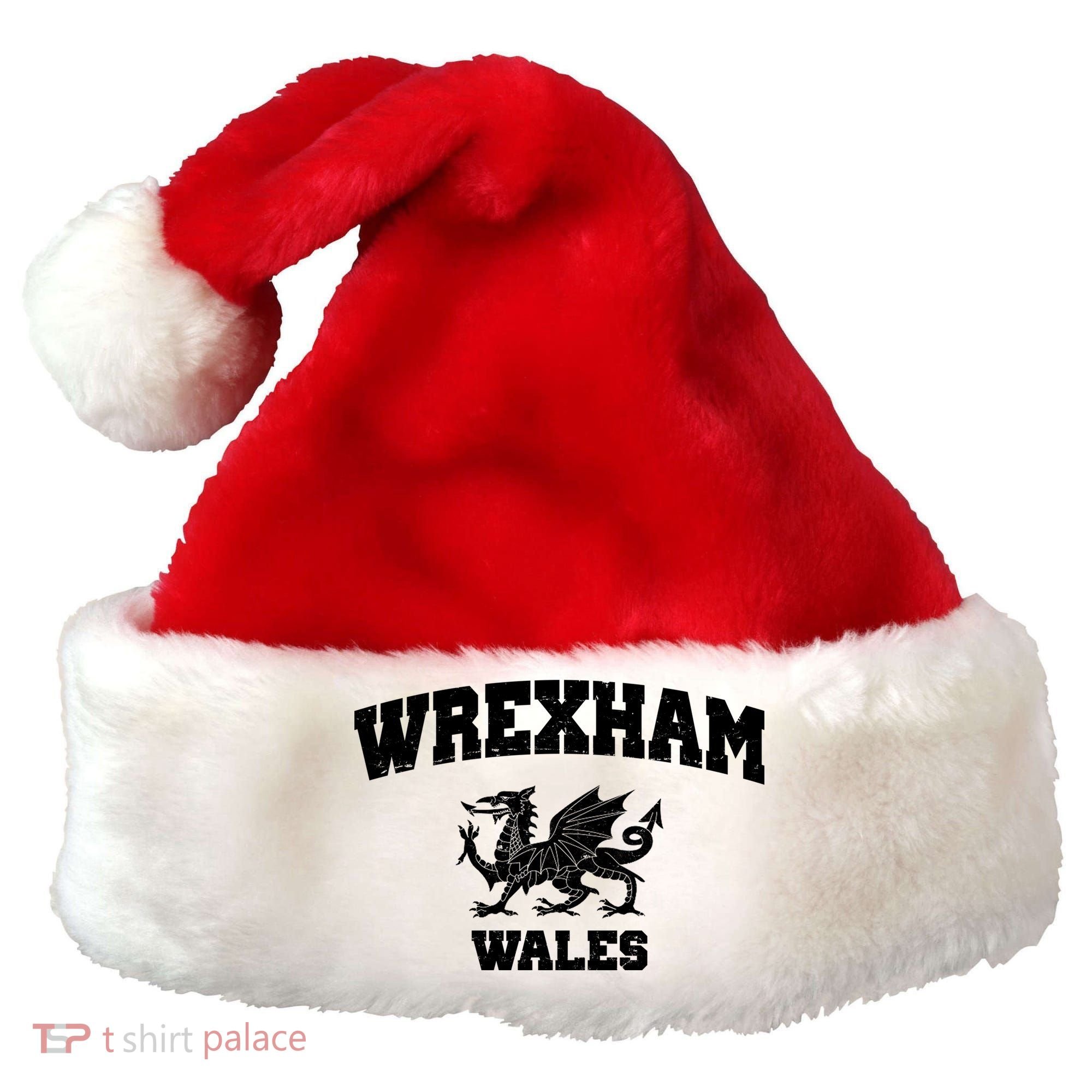 Wrexham Wales Welsh Flag Cymru Santa Hat