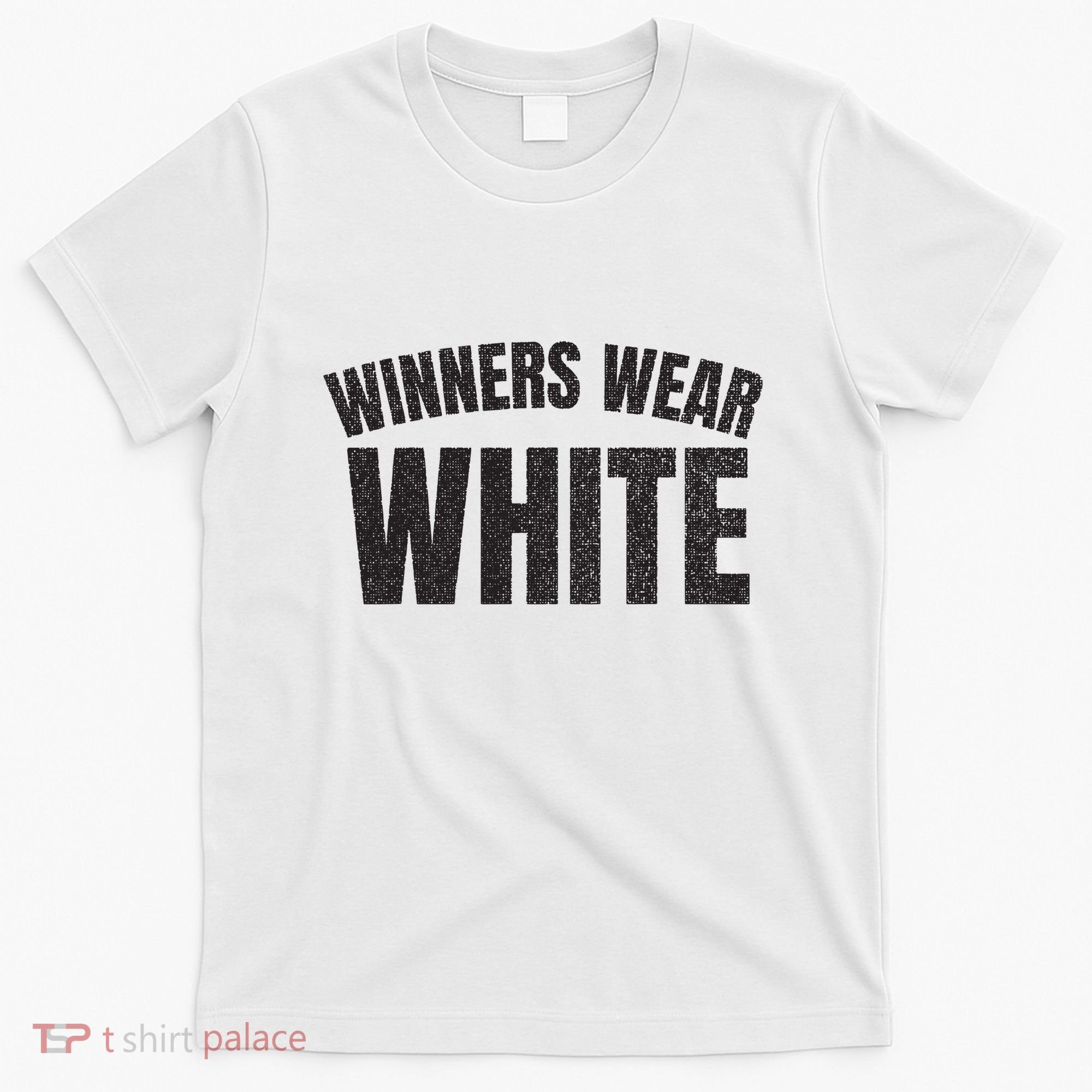 Winners Wear White Team Spirit Game Competition Color Retro T-Shirt