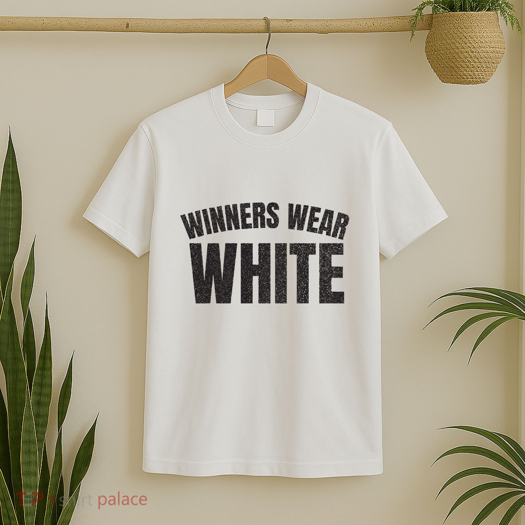Winners Wear White Team Spirit Game Competition Color Retro T-Shirt