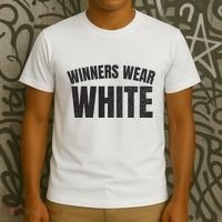 Winners Wear White Team Spirit Game Competition Color Retro T-Shirt thumb 3