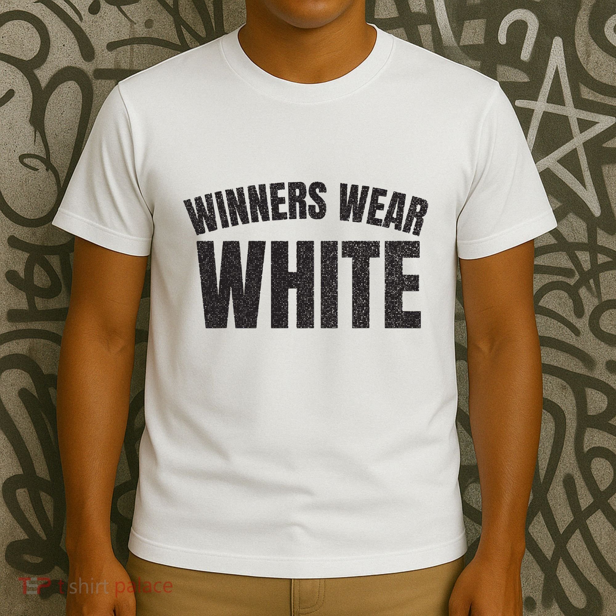 Winners Wear White Team Spirit Game Competition Color Retro T-Shirt