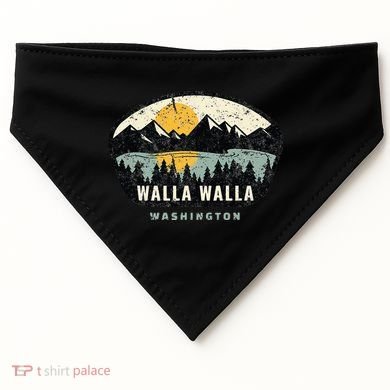 Walla Walla Washington W.A Vacation Souvenir USA-Made Doggie Bandana