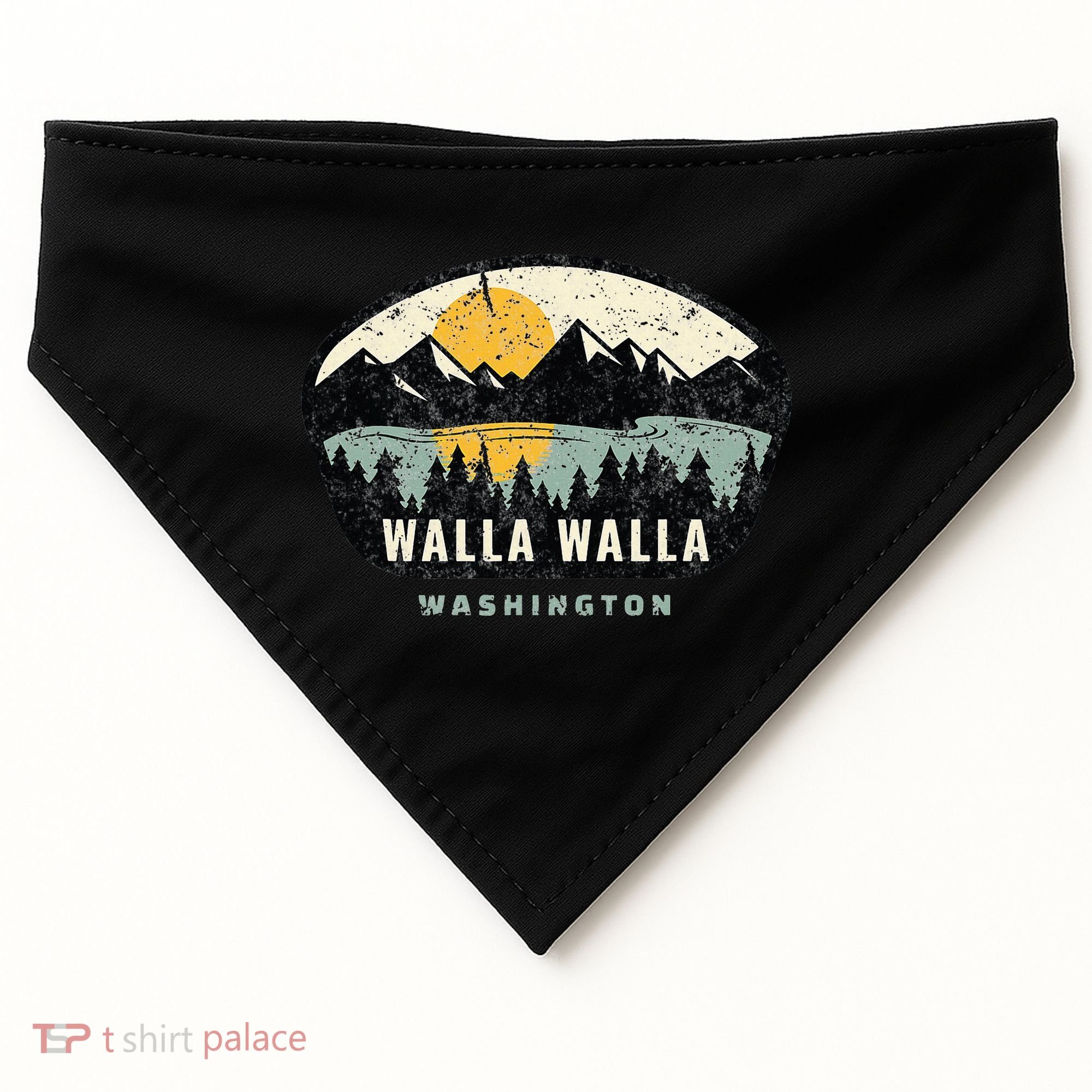 Walla Walla Washington W.A Vacation Souvenir USA-Made Doggie Bandana