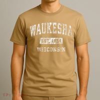 Waukesha Wisconsin Wi Vintage Established T-Shirt thumb 3