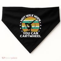 Why Walk When You Cartwheel Gymnastics Women USA-Made Doggie Bandana thumb 0