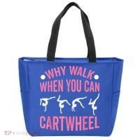 Why Walk When You Can Cartwheel Gymnastics Gymnast Tote Bag thumb 0