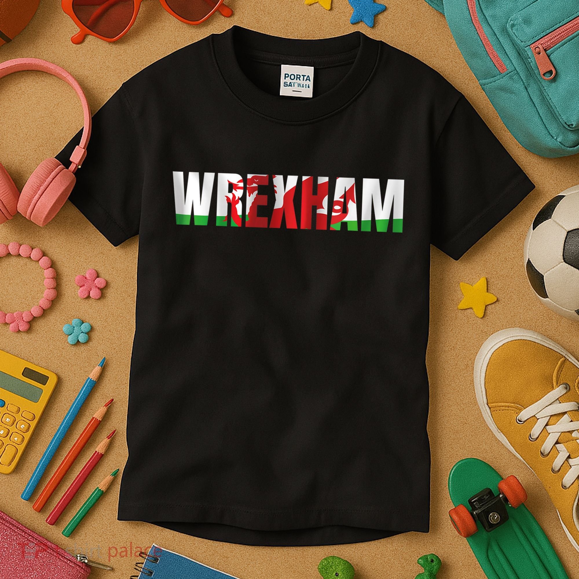 Wrexham Wales Welsh Dragon Flag Kids T-Shirt