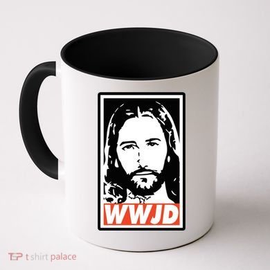 WWJD What Would Jesus Do Poster Design Coffee Mug