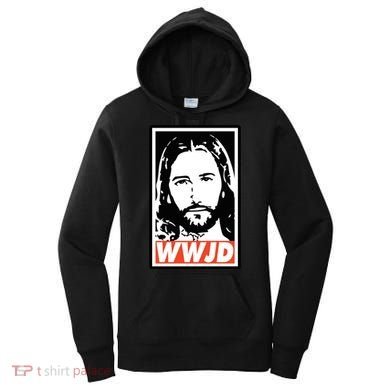 WWJD What Would Jesus Do Poster Design Women's Hoodie