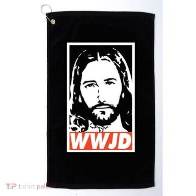 WWJD What Would Jesus Do Poster Design Golf Towel