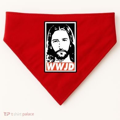 WWJD What Would Jesus Do Poster Design USA-Made Doggie Bandana