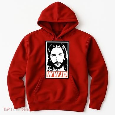 WWJD What Would Jesus Do Poster Design Hoodie