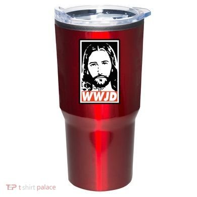 WWJD What Would Jesus Do Poster Design Tumbler
