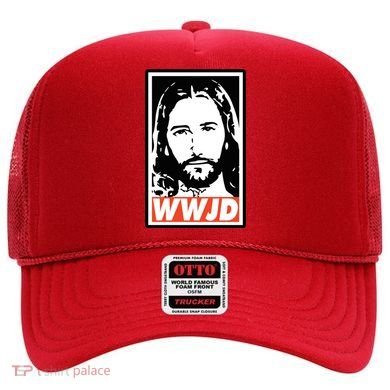 WWJD What Would Jesus Do Poster Design Hat