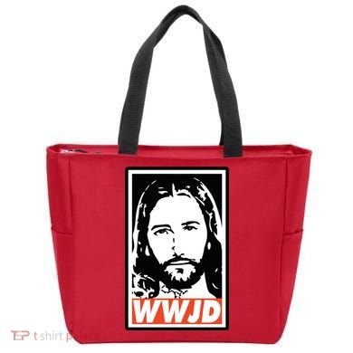 WWJD What Would Jesus Do Poster Design Tote Bag