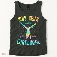Why Walk When You Can Cartwheel Gymnastic Colorful Tank Top thumb 2