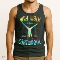 Why Walk When You Can Cartwheel Gymnastic Colorful Tank Top thumb 3