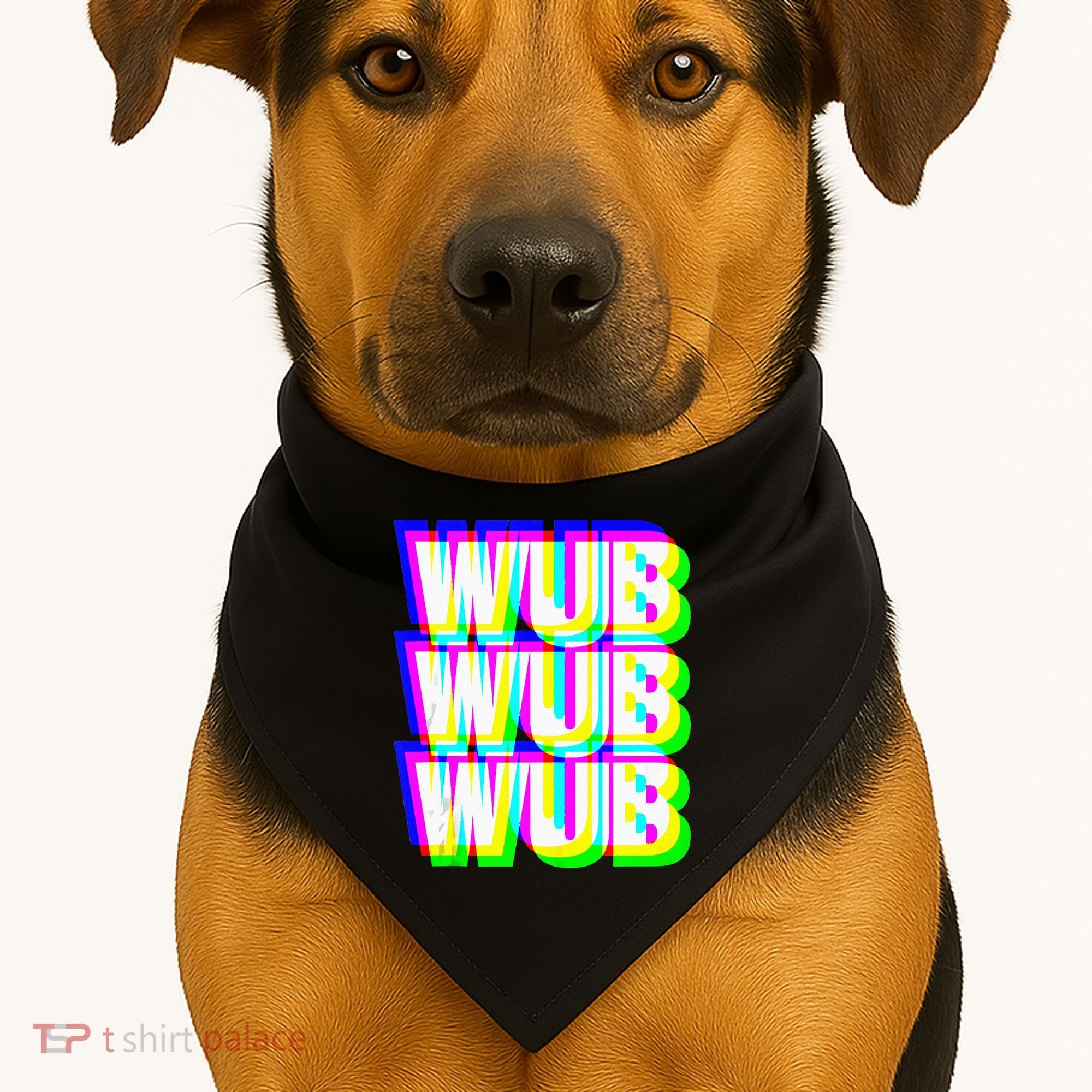 Wub Wub Wub Dubstep Techno Rave EDM Music DJ Festival Raver USA-Made Doggie Bandana