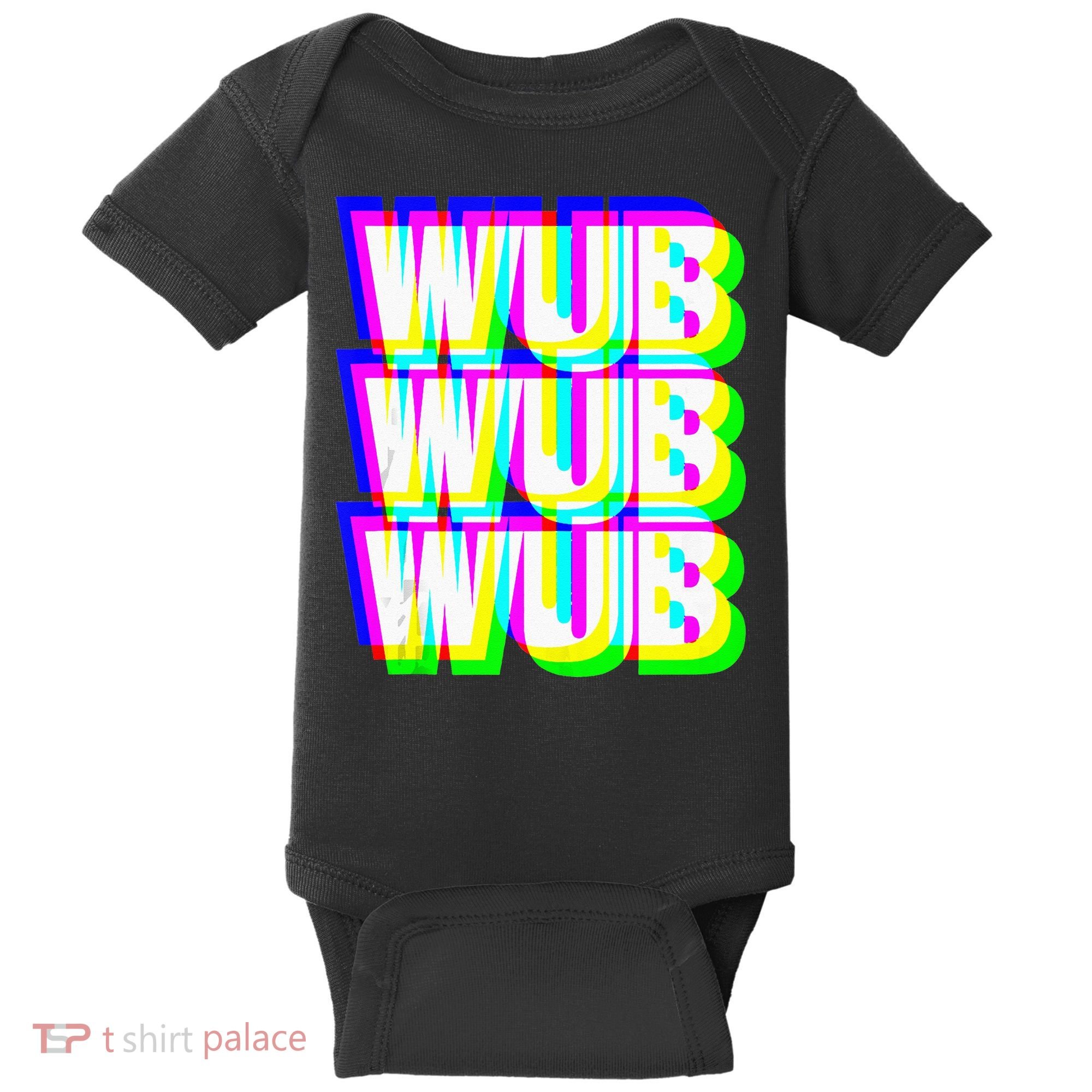 Wub Wub Wub Dubstep Techno Rave EDM Music DJ Festival Raver Baby Bodysuit