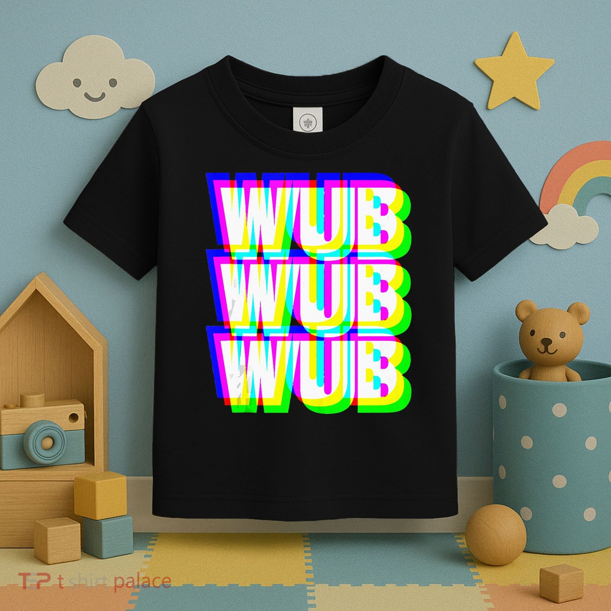 Wub Wub Wub Dubstep Techno Rave EDM Music DJ Festival Raver Toddler T-Shirt