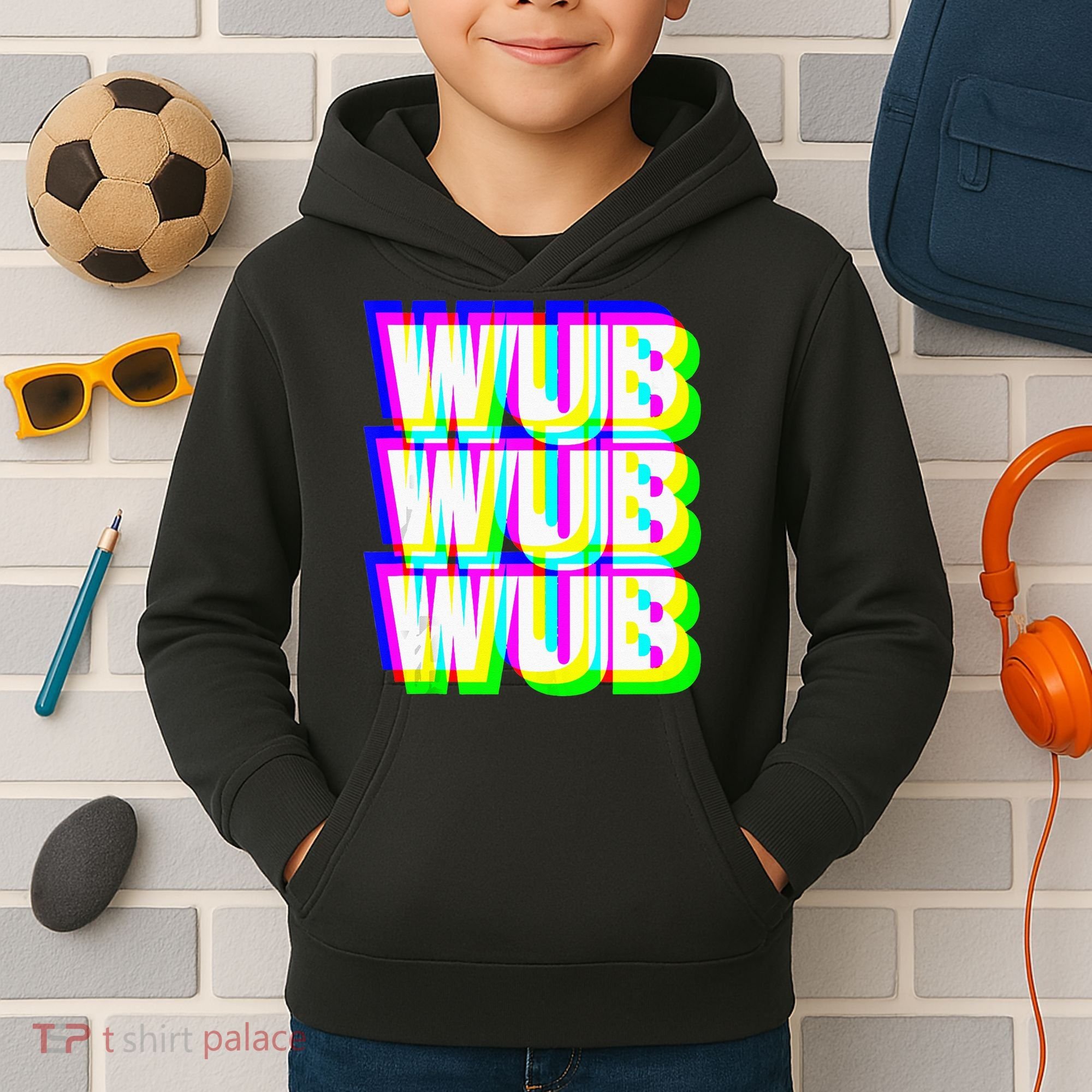 Wub Wub Wub Dubstep Techno Rave EDM Music DJ Festival Raver Kids Hoodie