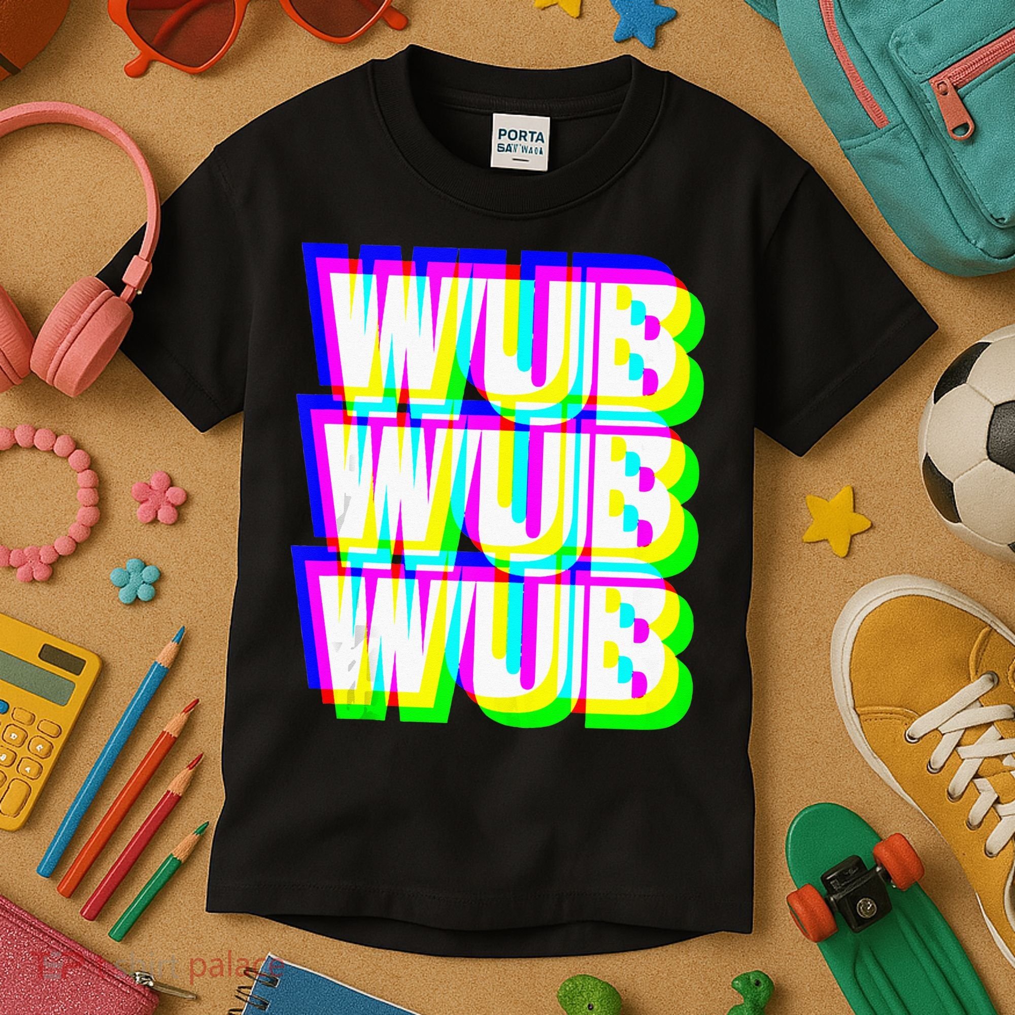 Wub Wub Wub Dubstep Techno Rave EDM Music DJ Festival Raver Kids T-Shirt