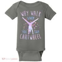 Why Walk When You Can Cartwheel Gymnastic Baby Bodysuit thumb 0