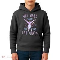 Why Walk When You Can Cartwheel Gymnastic Kids Hoodie thumb 4