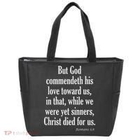 While We Were Yet Sinners Christ Died For Us Romans 58 Kjv Bible Verse Tote Bag thumb 0