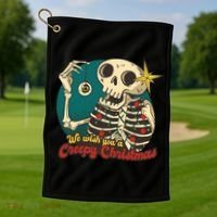 We Wish You A Creepy Christmas Golf Towel thumb 1