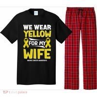 We Wear Yellow For My Wife! Bone Cancer Awareness Sarcoma Gift Pajama Set thumb 0