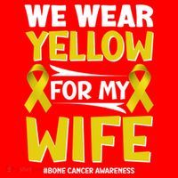 We Wear Yellow For My Wife! Bone Cancer Awareness Sarcoma Gift Santa Hat thumb 1