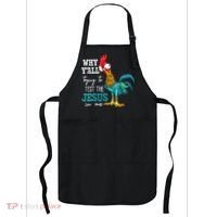 Women Why Y'all Trying To Test The Jesus In Me Funny Chicken Apron thumb 0