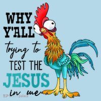 Women Why Y'all Trying To Test The Jesus In Me Funny Chicken Polo thumb 2