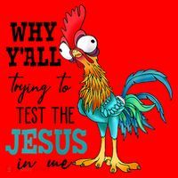 Women Why Y'all Trying To Test The Jesus In Me Funny Chicken Santa Hat thumb 1
