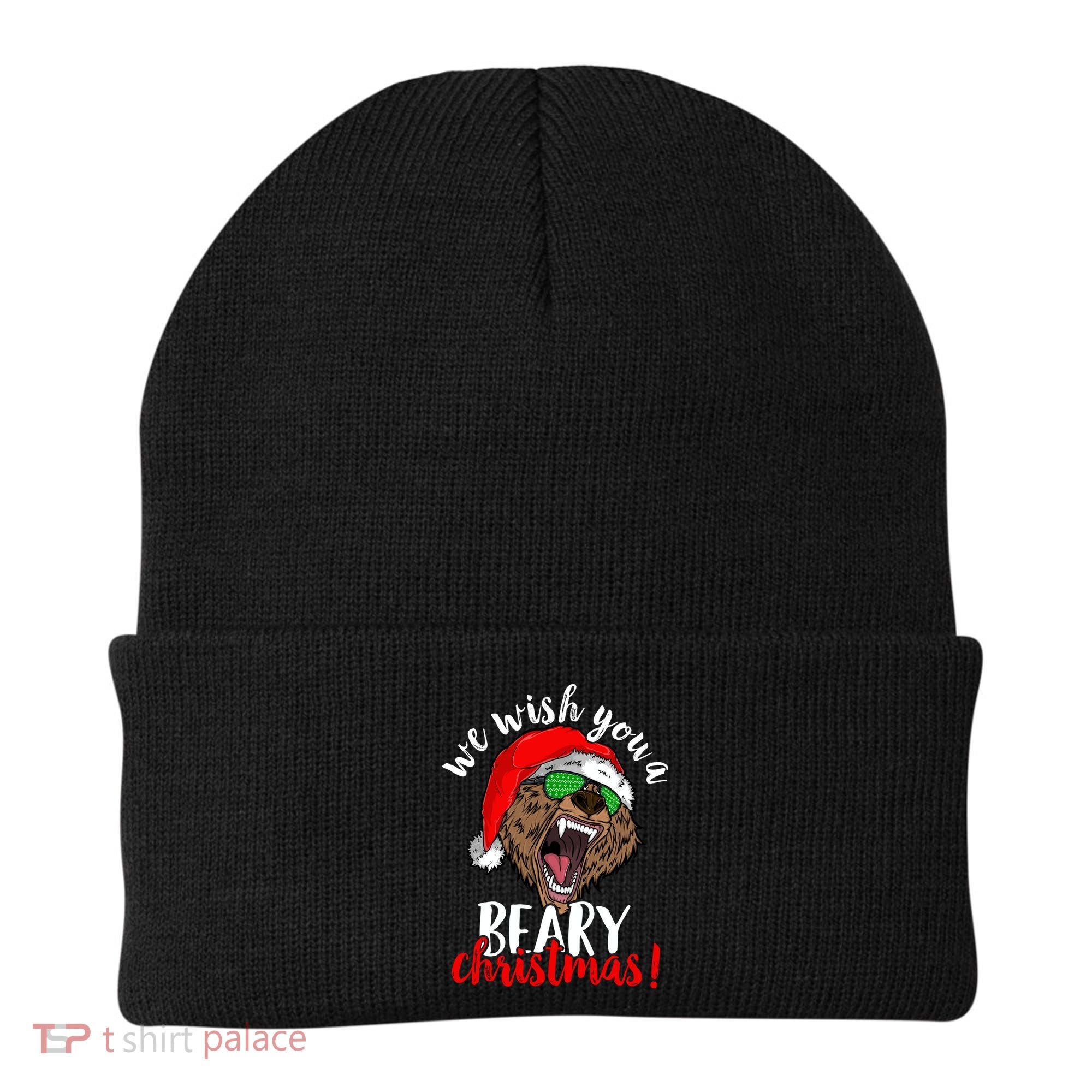 We Wish You A Beary Christmas Santa Bear Xmas Sunglasses Gift Beanie