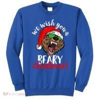 We Wish You A Beary Christmas Santa Bear Xmas Sunglasses Gift Sweatshirt thumb 0