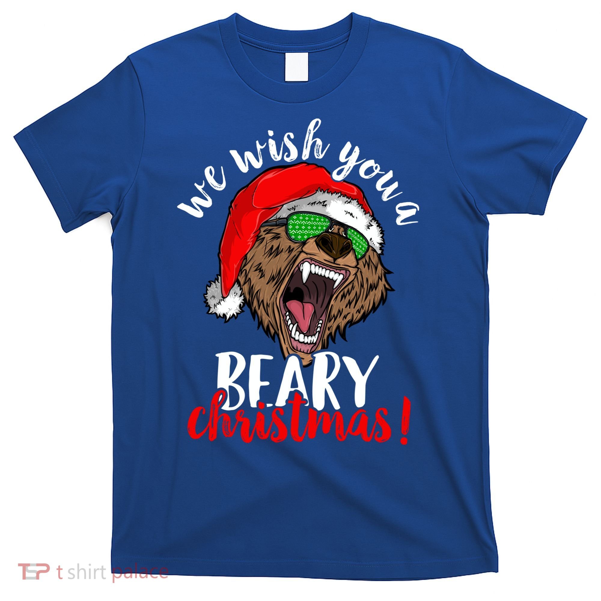 We Wish You A Beary Christmas Santa Bear Xmas Sunglasses Gift T-Shirt