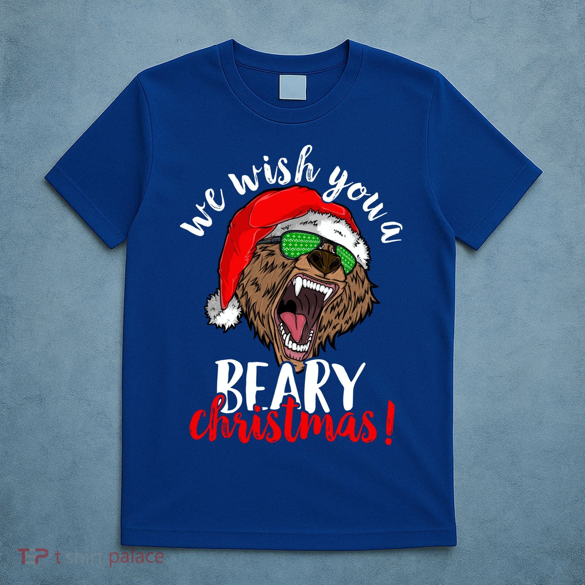 We Wish You A Beary Christmas Santa Bear Xmas Sunglasses Gift T-Shirt