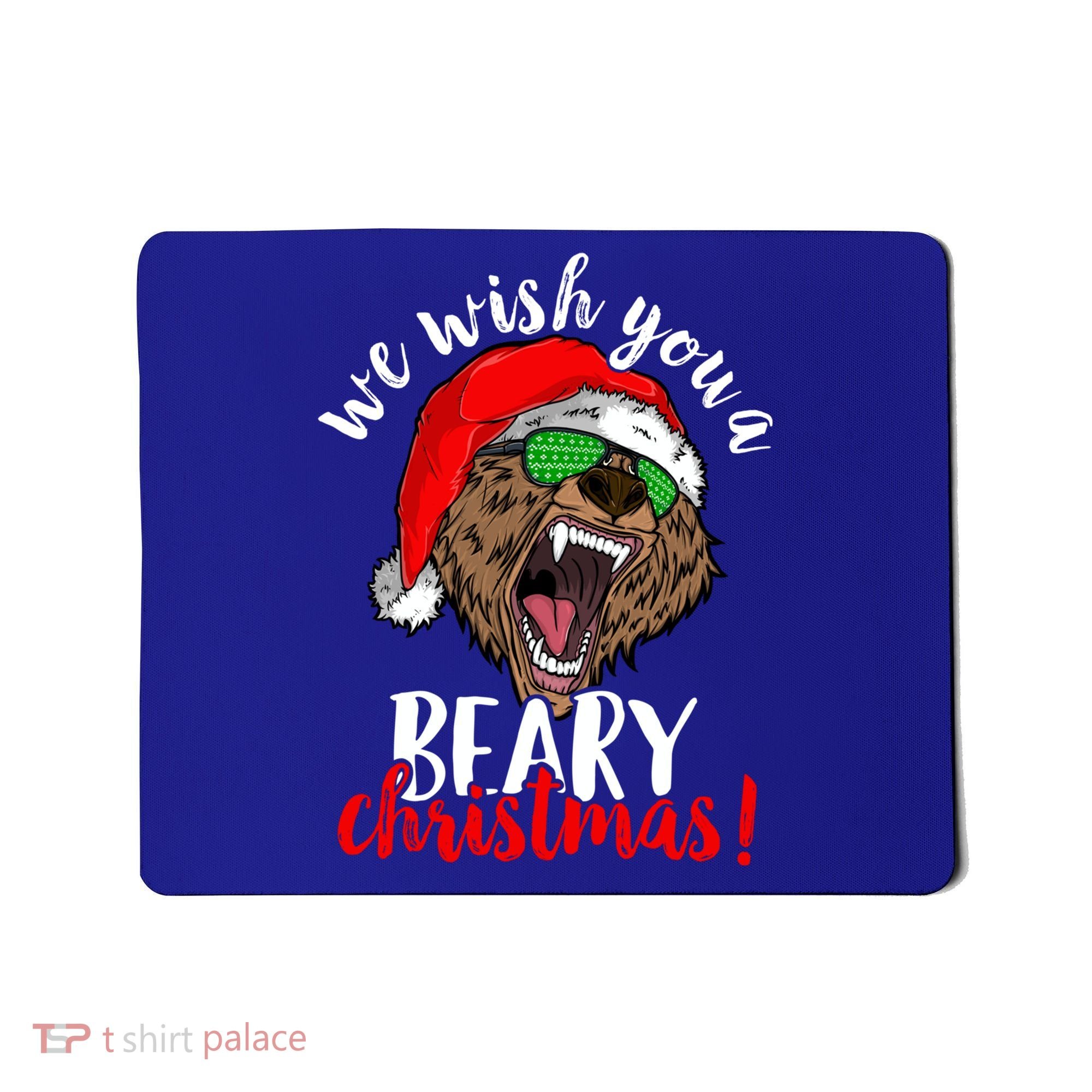 We Wish You A Beary Christmas Santa Bear Xmas Sunglasses Gift Mousepad