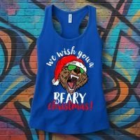 We Wish You A Beary Christmas Santa Bear Xmas Sunglasses Gift Women's Tank Top thumb 3