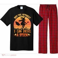 Womens Why Yes Actually I Can Drive A Stick Halloween Witch Spooky Pajama Set thumb 0