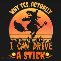 Womens Why Yes Actually I Can Drive A Stick Halloween Witch Spooky Women's Hoodie thumb 2
