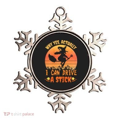 Womens Why Yes Actually I Can Drive A Stick Halloween Witch Spooky Ornament