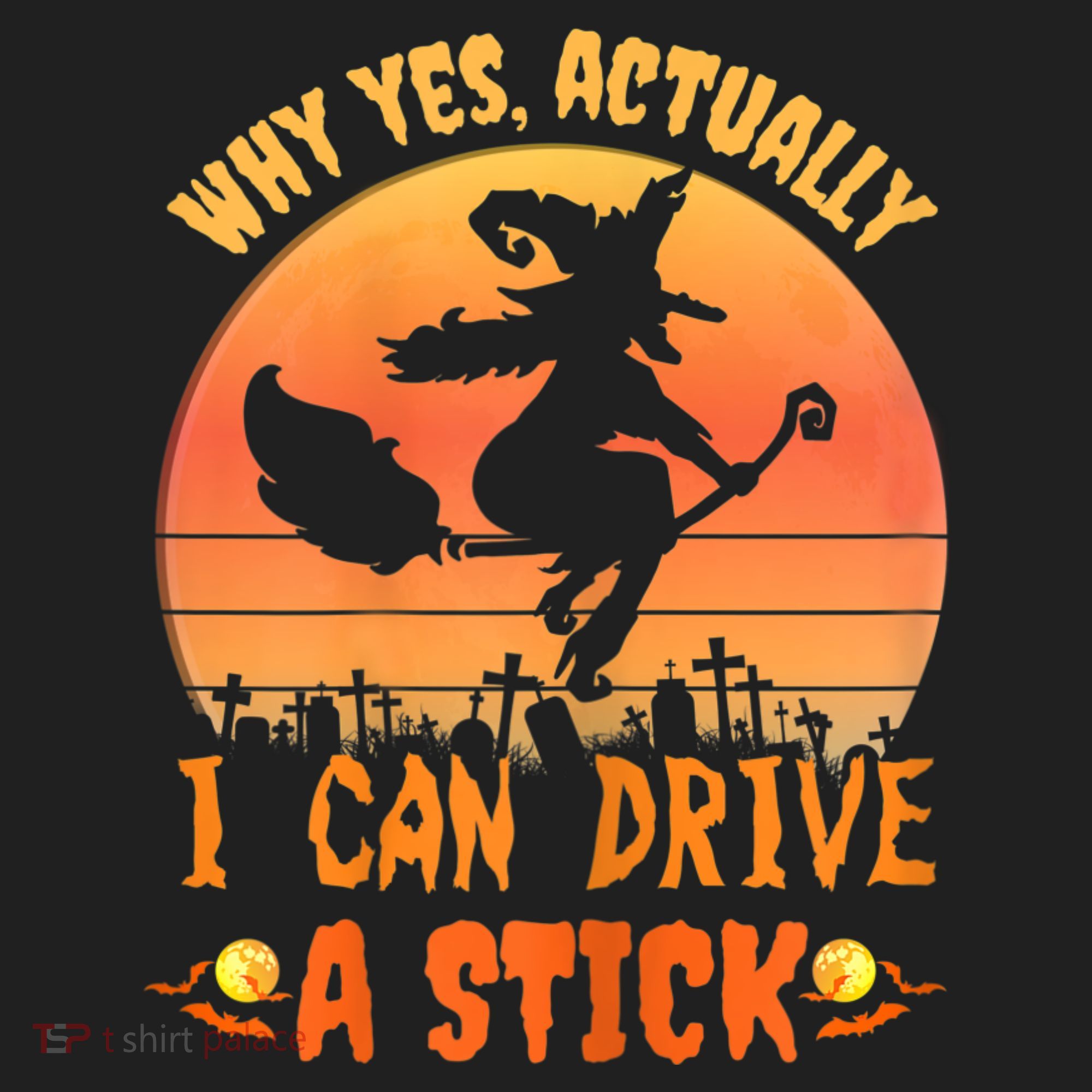 Womens Why Yes Actually I Can Drive A Stick Halloween Witch Spooky Golf Towel