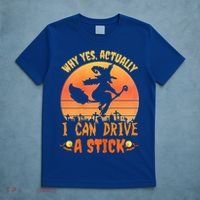 Womens Why Yes Actually I Can Drive A Stick Halloween Witch Spooky T-Shirt thumb 5