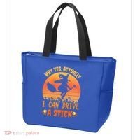 Womens Why Yes Actually I Can Drive A Stick Halloween Witch Spooky Tote Bag thumb 3