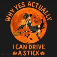 Why Yes Actually I Can Drive A Stick Funny Witch Costume Ornament thumb 1