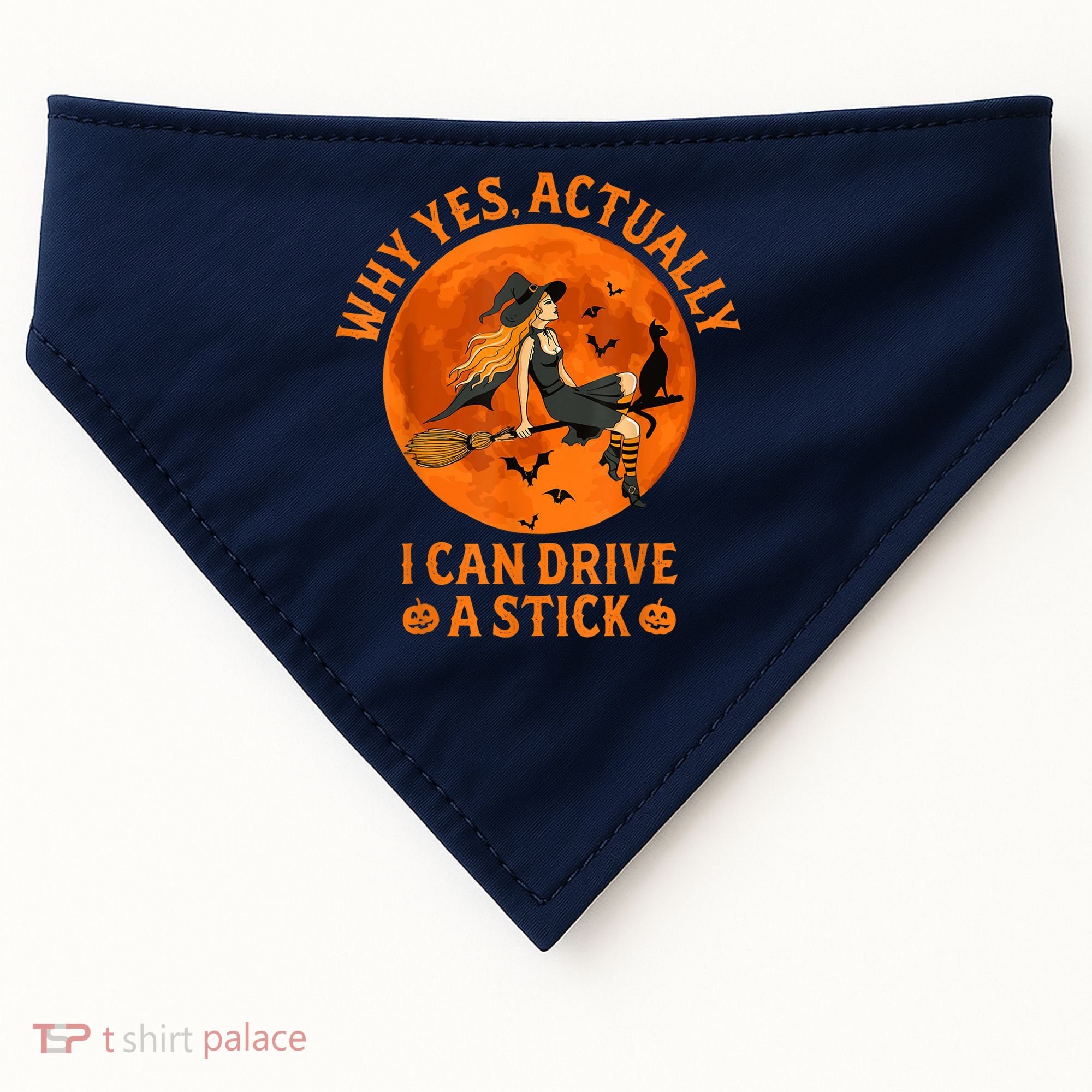 Why Yes Actually I Can Drive A Stick Funny Witch Costume USA-Made Doggie Bandana
