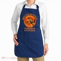 Why Yes Actually I Can Drive A Stick Funny Witch Costume Apron thumb 2